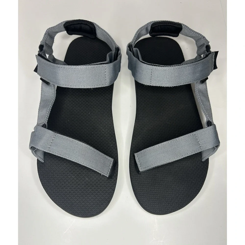 Watelves Mens Grey Sport Sandals Adjustable Strap Size 43/10 Hiking Casual Shoes